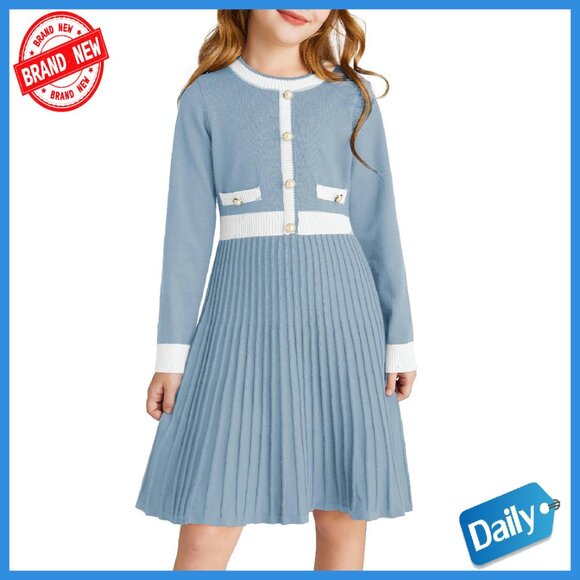 Other - Girls Long Sleeve Knit Sweater Dress A-Line Fall Winter Casual